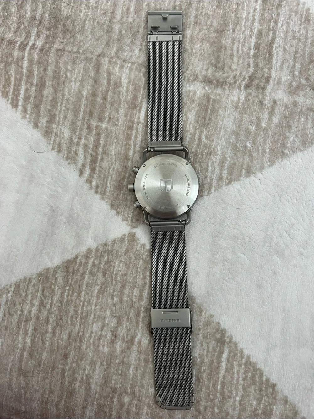 Detomaso Men's Silver Mesh Chronograph Watch - Silver Dial